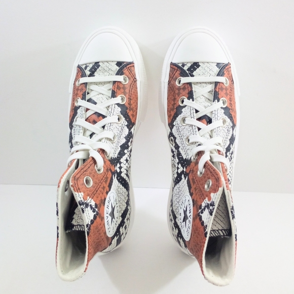 NEW Converse CTAS Lift Hi Women 7.5 Snake Print Platform Leather Shoes 573082C - Picture 6 of 8